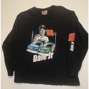 NASCAR Dale Earnhardt Jr Winners Circle Black Vintage‎ Long Sleeve Shirt XL